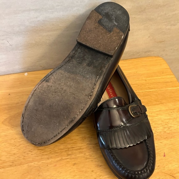 Cole Haan Kiltie Monk Strap  Brown Leather Slip-On Loafers - Picture 7 of 9